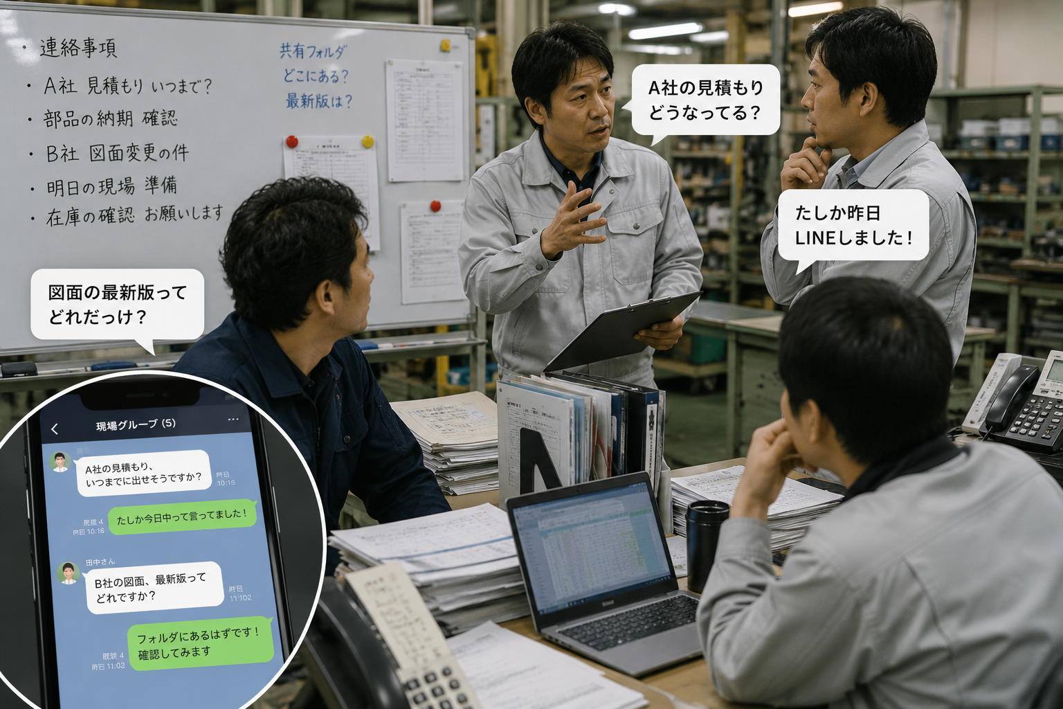 LINEや口頭での連絡